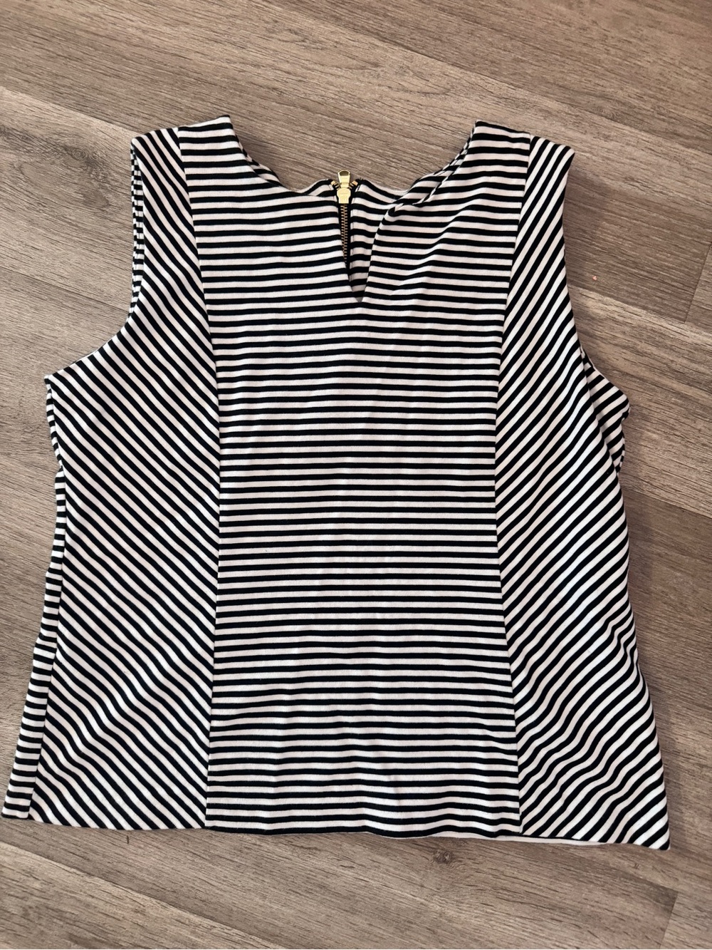 Talbots Black and White Striped Sleeveless  Shirt